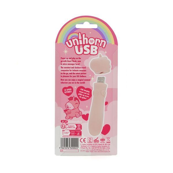Wibrator-jednorożec Unihorn USB Bullet &ndash; Heart Throb, wibrująca kula, ładowanie przez USB, 10 tryb&oacute;w