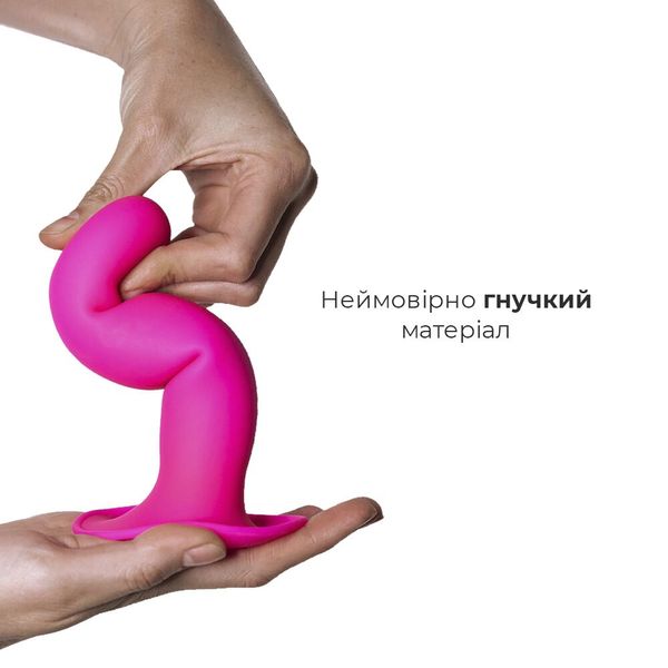 Дилдо с присоской Adrien Lastic Hitsens 4 Pink, отлично для страпона, диаметр 3,7см, длина 17,8см AD24041 фото