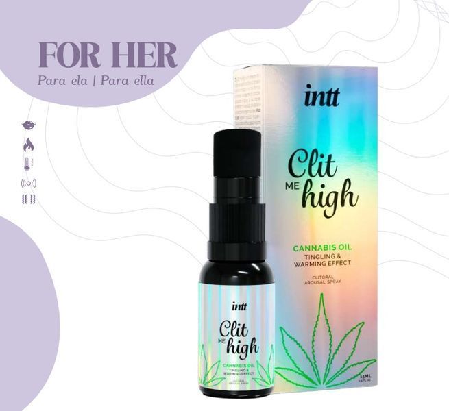 Кліторальні краплі з ефектом, що звужує і зігріває Intt Clit me High Cannabis, 15 мл IN16226 SafeYourLove