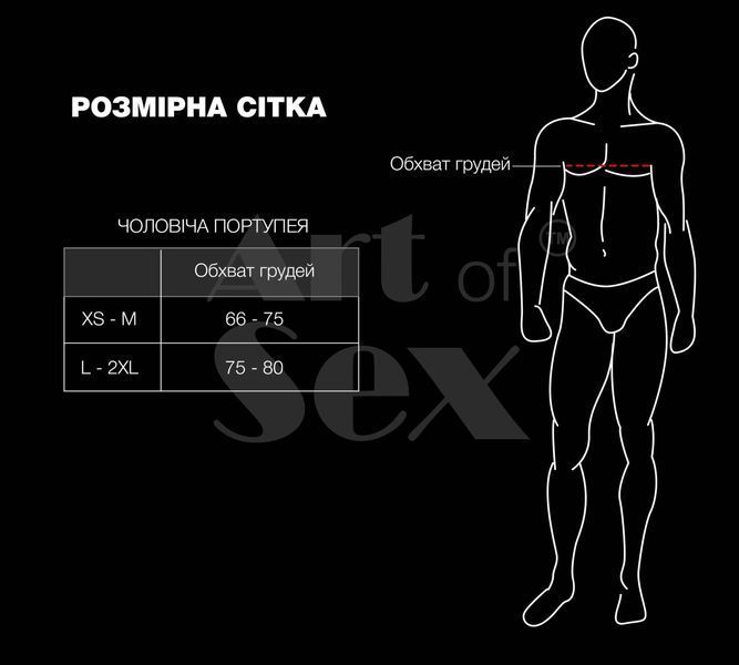 Pasek męski Art of Sex - Spartacus, sk&oacute;ra ekologiczna, kolor czarny, rozmiary L-2XL
