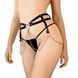 Leather belt decorated with chains Art of Sex - Becky-2XL, Black