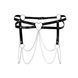 Leather belt decorated with chains Art of Sex - Becky-2XL, Black