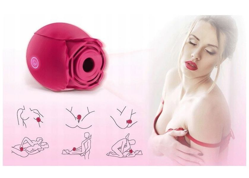 Вакуумный стимулятор клитора с вибрацией в виде розы Rose Flirting BS260136 фото