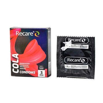 Презервативи Holographic Recare Cola Dotted&Ribbed Condoms 3 шт, з пухирцями і ребрами, аромат: Кола SX3329 SafeYourLove