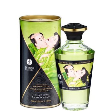 Розігрівальна олія Shunga Aphrodisiac Warming Oil – Midnight Sorbet (100 мл) без цукру, смачна SO2502 SafeYourLove