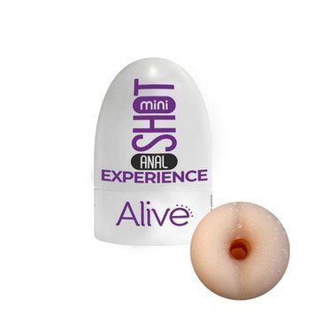 Kieszonkowy masturbator w kształcie odbytu Alive Mini Shot Experience, Beige
