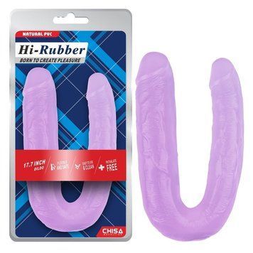 Фаллоимитатор двухсторонний Chisa Hi-Rubber, фиолетовый 45 см 41321 /CN-711941321 фото