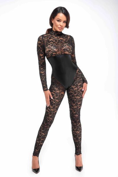 Комбинезон Noir Handmade F299 Enigma lace catsuit with underbust bodice, размер S SX0231 фото