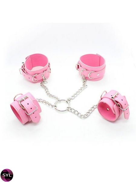 Ограничители DS Fetish Hogtie restraints with chain pink 252402125 фото