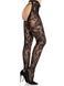 Rajstopy Leg Avenue Rose Lace Crotchless Rajstopy z Otworem na Krok, Jeden, Black