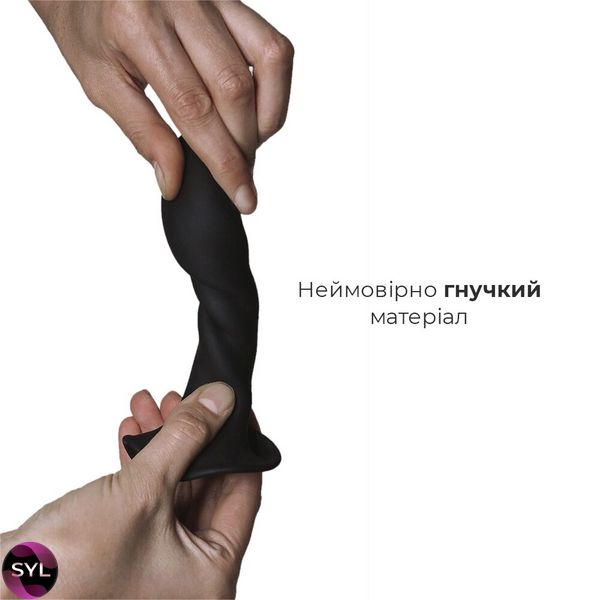 Дилдо з присоскою Adrien Lastic Hitsens 5 Black, відмінно для страпона, діаметр 2,4 см, довжина 13 с AD24059 SafeYourLove