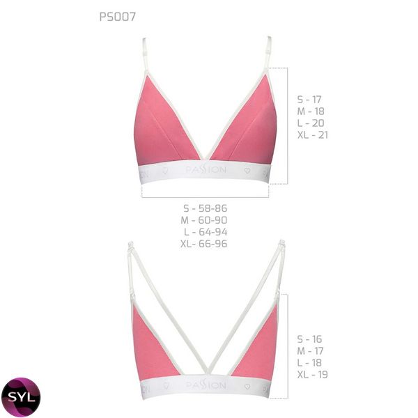 Спортивний топ з подвійними бретелями Passion PS007 TOP pink, SO4273 SafeYourLove