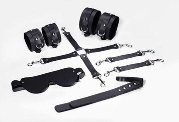 Набір для БДСМ 5 в 1 Feral Feelings BDSM Kit 5 Black, наручники, поножі, хрестовина, маска, падл SO8272 SafeYourLove