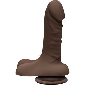 Dildo Doc Johnson The D - Super D - 6 Inch With Balls - ULTRASKYN - Chocolate, diameter 3.8 cm