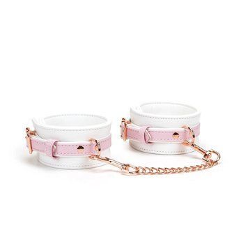 Наручники Liebe Seele White & Pink Fairy Goat Leather Hand Cuffs SX2827 фото