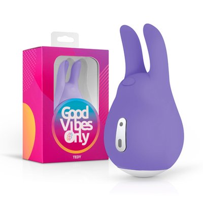 GVO009 Вибратор для клитора с ушками Tedy Good Vibes Only, силиконовый, фиолетовый, 9.5 см GVO009 фото