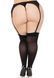 Leg Avenue Lace top opaque thigh highs, 1X/2X, translucent, lace elastic, Black
