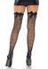 Leg Avenue Bow back seam thigh highs One size, satin bow, Black