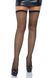 Leg Avenue Bow back seam thigh highs One size, satin bow, Black
