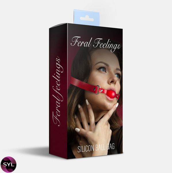 Кляп силіконовий Feral Feelings Silicon Ball Gag Red/Red, червоний ремінець, червона кулька SO8267 SafeYourLove