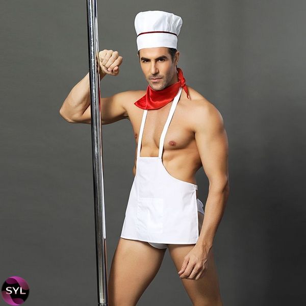 Мужской эротический костюм повара "Умелый Джек": слипы, фартук, платок и колпак SO2266 фото