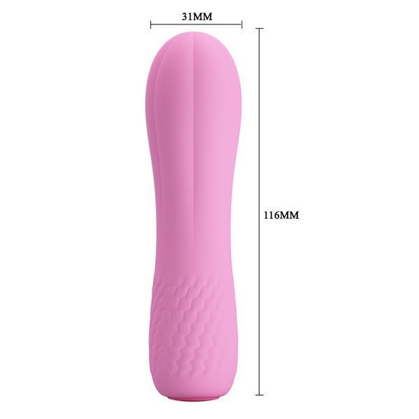 Мини-вибратор Pretty Love Alice, ребристый, 12 х 3 см 31097 /BI-014563 фото