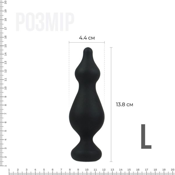 Анальная пробка Adrien Lastic Amuse Big Black (L) с двумя переходами, макс. диаметр 4,4см AD20269 фото