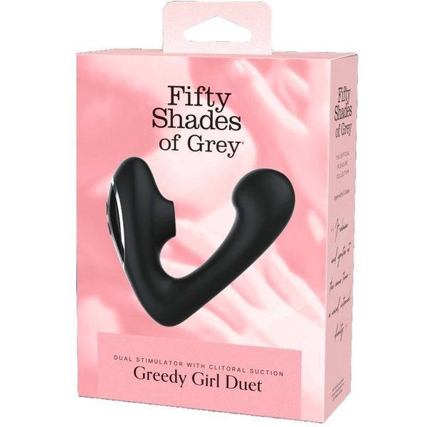 Вибратор-дуэт Fifty Shades of Grey Greedy Girl вакуумная стимуляция и точка G FSG86913 фото