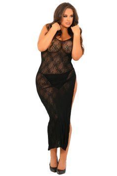 Dress TAKE THE HEAT LACE GOWN BLACK PLUS SIZE