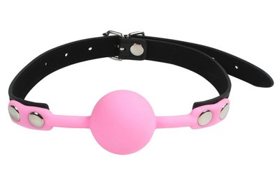 Кляп силиконовый Silicone ball gag metal accesso pink 221302012 фото
