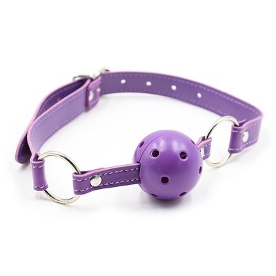 Кляп DS Fetish, фиолетовый шарик на фиолетовом ремешке 222300007 фото