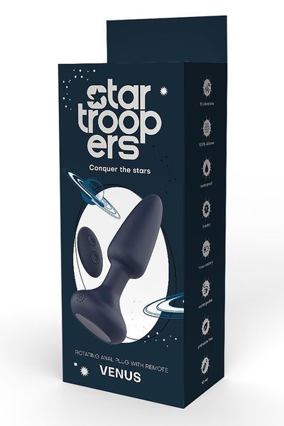 Анальна пробка DreamToys Startroopers Venus з дистанційним пультом керування, чорна DT22137 SafeYourLove