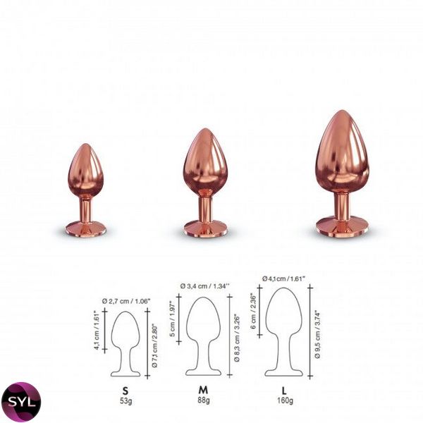 Золотая металлическая анальная пробка с украшением в виде кристалла Dorcel - Diamond Plug SO5530 фото