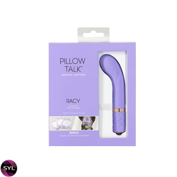 Роскошный вибратор Pillow Talk Racy Purple Special Edition, Сваровски, повязка на глаза+игра SO6855 фото