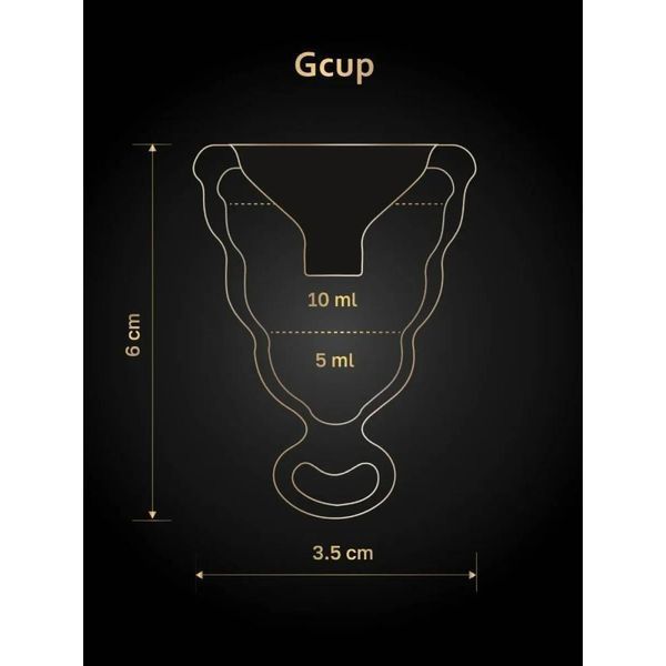 Menstrual cup gcup gvibe, s, 6 x 3.5 cm, Black