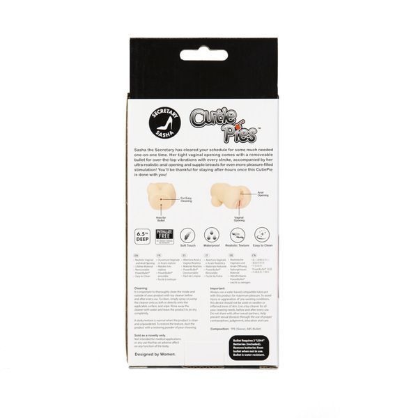 Мастурбатор-вагіна та попка Cutie Pies Secretary Sasha Vagina&Ass Masturbator, віброкуля в подарунок SO6839 SafeYourLove