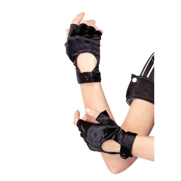 Перчатки без пальцев черные Leg Avenue Fingerless Motercycle Gloves O/S A1039 фото