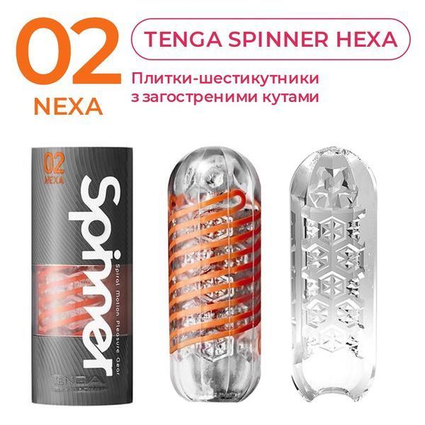 Masturbator Tenga Spinner z elastyczną spiralą stymulującą w środku &mdash; Hexa