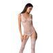 Bodystocking ażurowy z imitacją pończoch Passion BS074, kolor White