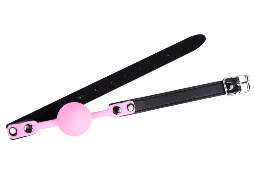 Кляп силиконовый Silicone ball gag metal accesso pink 221302012 фото