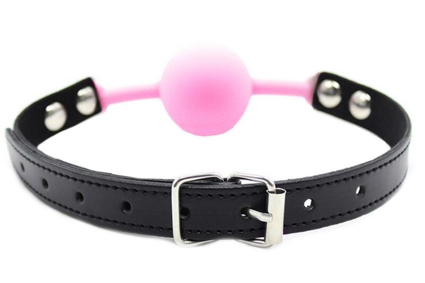 Кляп силиконовый Silicone ball gag metal accesso pink 221302012 фото