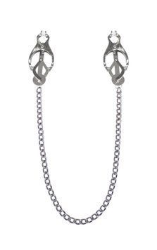 Затискачі для сосків з ланцюжком Feral Feelings Clover nipple clamps, колір Silver/White SO3797 SafeYourLove