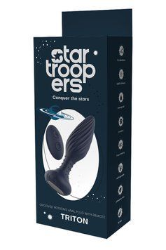 Wibrujący korek analny Dream Toys Startroopers Triton z pilotem, czarny