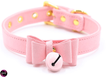 Ошейник с колокольчиком DS Fetish Collar pink with bell 261300123 SafeYourLove