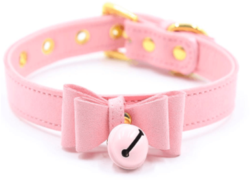 Ошейник с колокольчиком DS Fetish Collar pink with bell 261300123 фото