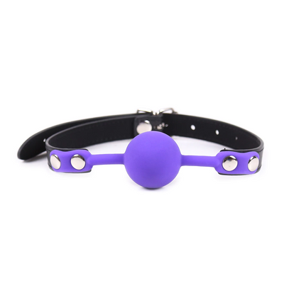 Кляп силиконовый Silicone ball gag metal accesso purple 221800073 фото