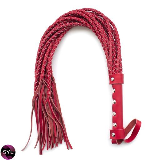 Флогер натуральна шкіра DS Fetish Leather flogger red 292001061 SafeYourLove