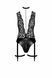 Боді Noir Handmade F297 Libido Deep-V bodysuit with collar, pearl chain and garter - XXL SX0223 фото 4 Safeyourlove