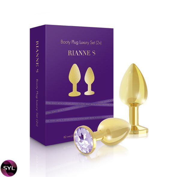 Набор металлических анальных пробок с кристаллом RIANNE S - Booty Plug Luxury Set, диаметр 3 и 3,5см SO3858 фото