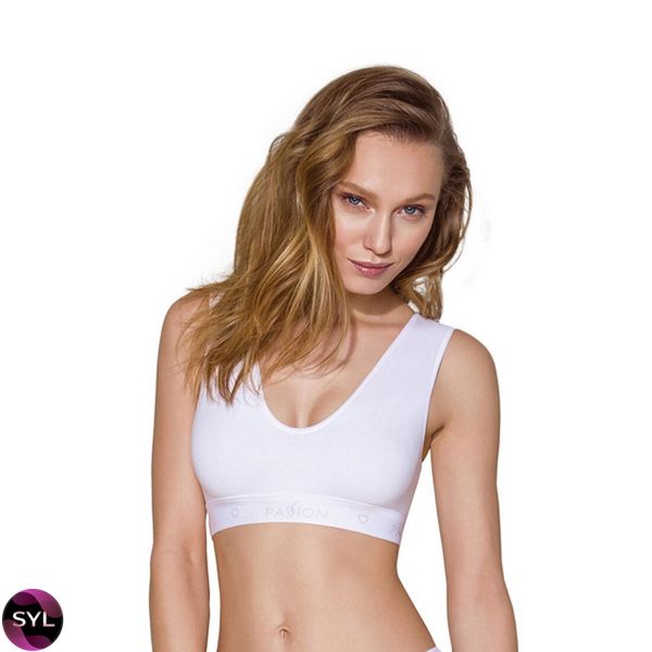 Спортивний топ з еластичної бавовни Passion PS005 TOP white, SO4229 SafeYourLove